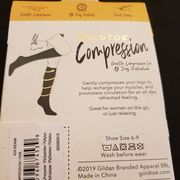 Gold Toe Women's Nep Striped Compression Socks - Picture 3 of 3